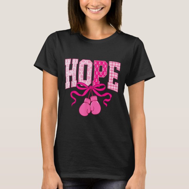Camiseta Hope Nk Ribbon Boxando Luvas Nk Cancer Awar (Frente)