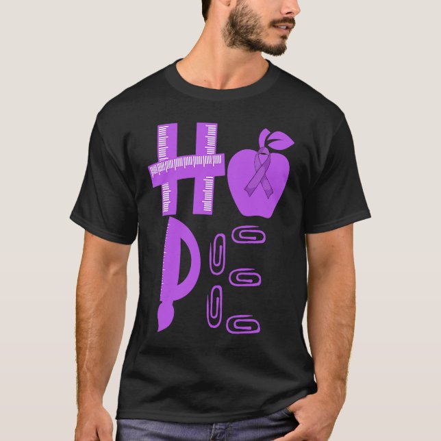 Camiseta Hope Prematurity Awareness Purple Ribbon Teacher (Frente)