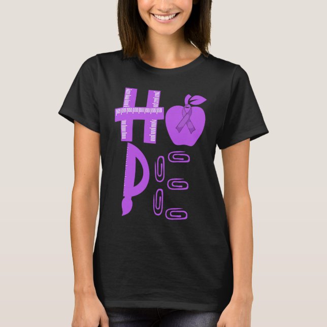 Camiseta Hope Prematurity Awareness Purple Ribbon Teacher (Frente)