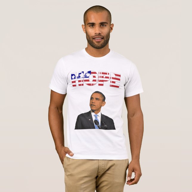 Camiseta Hope, Presidente de Bandeira dos EUA Barack Obama  (Frente Completa)
