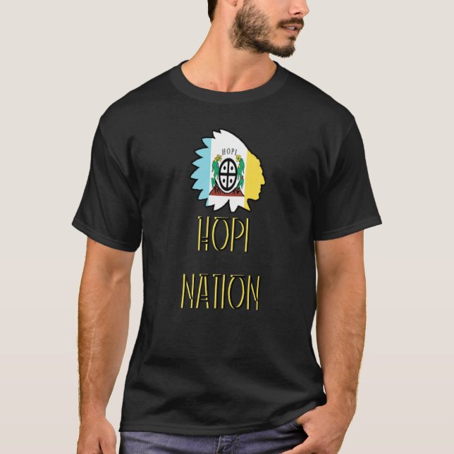 Camiseta Hopi Nation Flag Indígenas Nativo Americano Headdr (Frente)