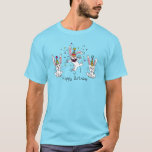 Camiseta Hoppy Birthday Bunny Rabbit Kids<br><div class="desc">Coelhos coelhinhos adoráveis são fofos para crianças! Aqui para dizer aniversário de Hoppy,  esses coelhos estão cheios de diversão e alegria!</div>
