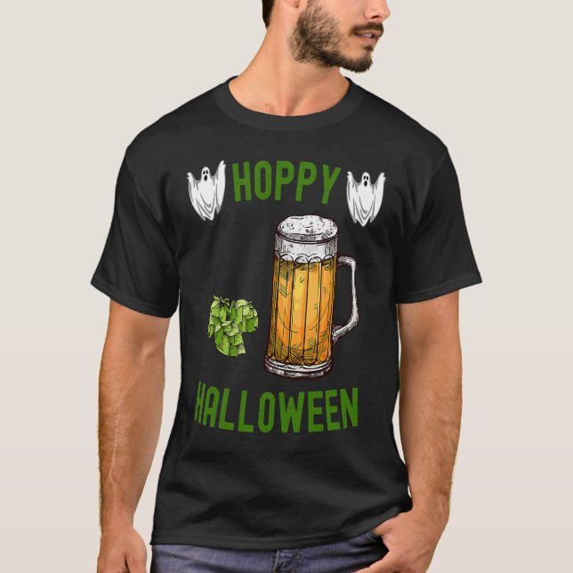 Camiseta Hoppy Halloween Beer  IPA Drinkers Ghost Hops Drin (Frente)