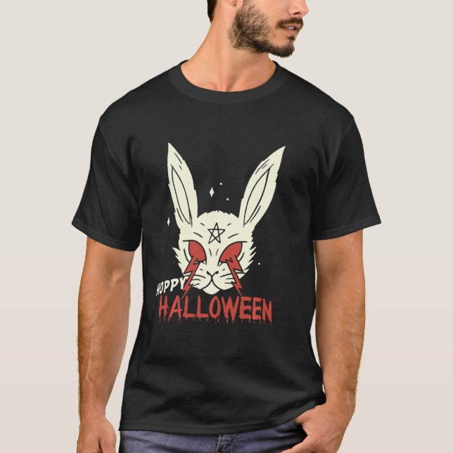 Camiseta Hoppy Halloween Happyhalloween Mau Bunny L (Frente)