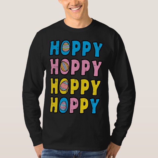 Camiseta Hoppy Happy Easter Retro Spring Men Women Kids Tod (Frente)