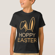 Hoppy Hare Khaki Kids Páscoa Tee