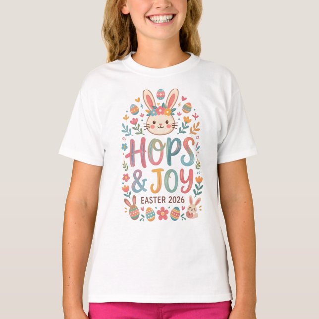 Camiseta Hops & Joy girls Easter Shirt 2026 (Frente)