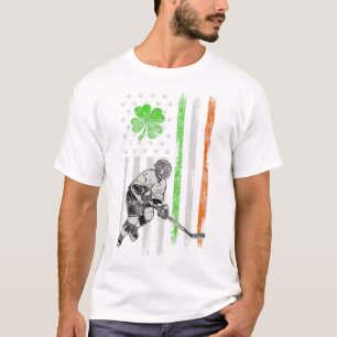 Camiseta Hóquei Bandeira Irlandesa Americana Dia de São Pat