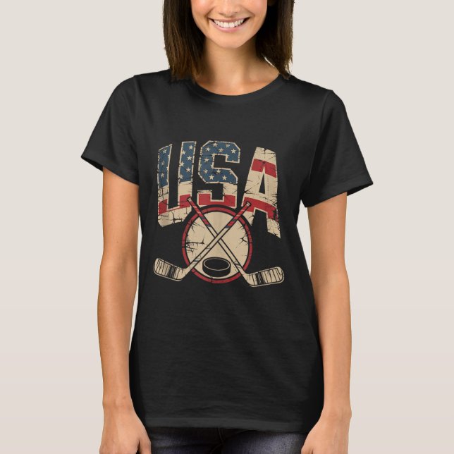 Camiseta Hóquei da Bandeira Americana (Frente)