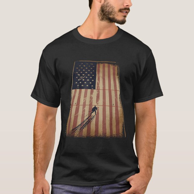Camiseta Hóquei da Bandeira Americana (Frente)