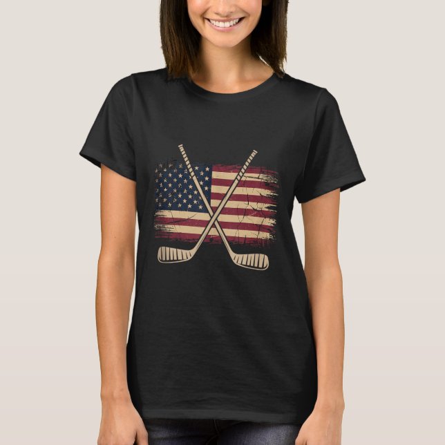 Camiseta Hóquei da Bandeira Americana (Frente)