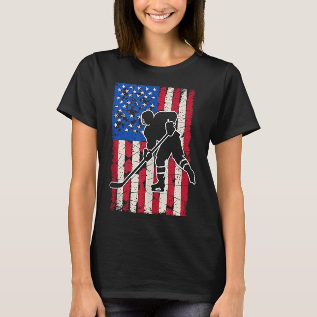 Camiseta Hóquei da Bandeira Americana (Frente)
