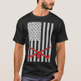 Camiseta Hóquei de Campo Patriótico Bandeira Americana Mulh