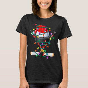 Camiseta Hóquei de Natal Xmas Papai Noel Srts Chapéu Bola C