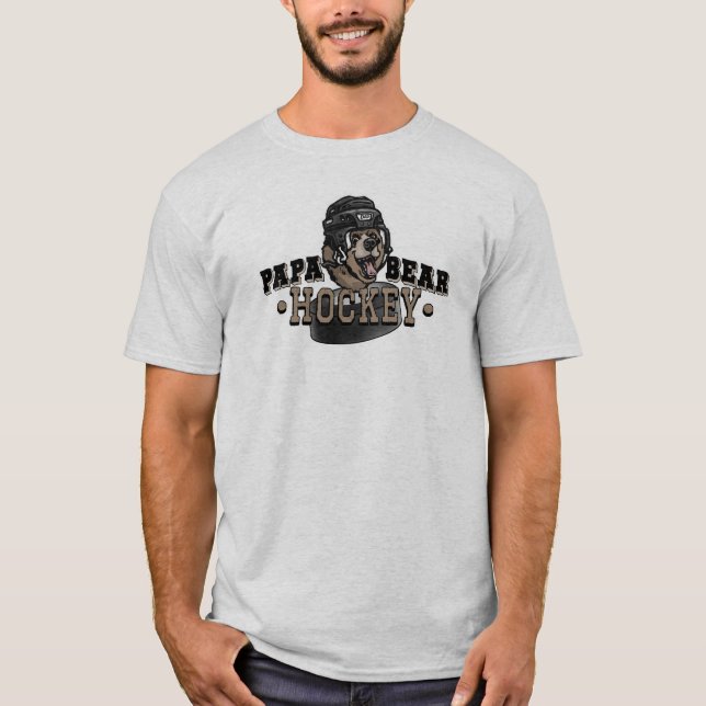 Camiseta Hóquei do urso da papá por estúdios de Mudge (Frente)