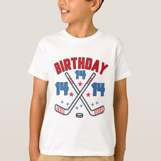 Camiseta Hóquei no Gelo Catorze Aniversariante Menino 14º F