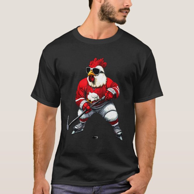 Camiseta Hóquei no Gelo de Frango (Frente)