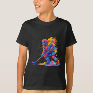 Camiseta Hóquei no Gelo E Gráfico de Hóquei no Gelo Mulhere