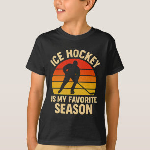 Camiseta Hóquei no Gelo É Minha Estação Favorita Retro Vint
