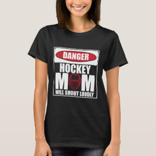 Camiseta Hóquei no Gelo Mãe Vintage Mãe Perigo Mãe de Hóque