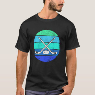 Camiseta Hóquei no Gelo Retro Paus Cruzados Disco Fã Jogado
