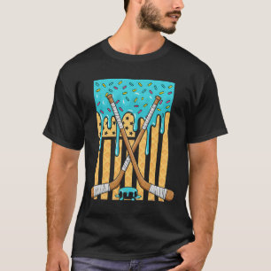 Camiseta Hóquei no Gelo Sorvete Gotejante Meninos Bandeira