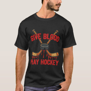 Camiseta Hóquei no Gelo Vintage Doe Sangue Jogue Hóquei