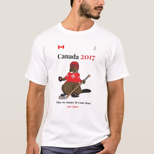 Camiseta Hóquei Stanley do castor de Canadá 150 em 2017 (Frente)