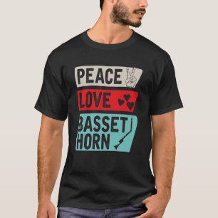 Camiseta Hor de Basset Música Horn do Peace Love