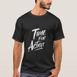 Camiseta Hora da Ação Lettering Motivacional com Pincel