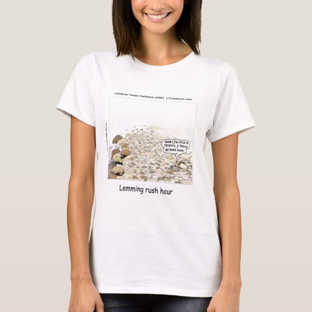Camiseta Hora da Corrida dos Lemmings Divertido (Frente)