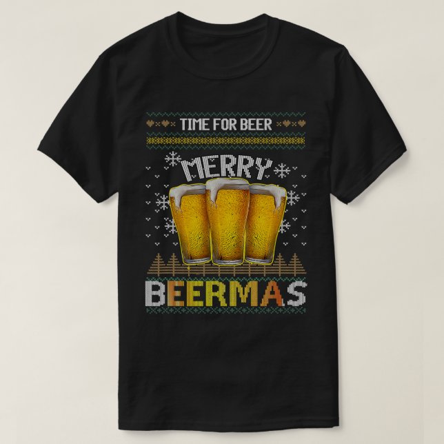 Camiseta Hora Da Feliz De Beermas Engraçado Cerveja De Nata (Frente do Design)
