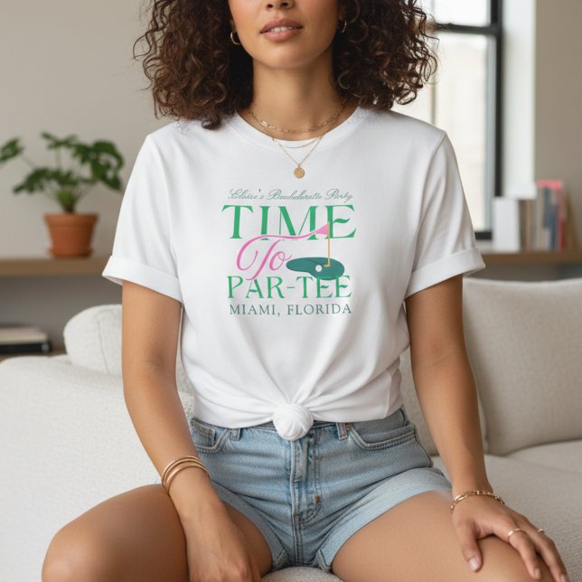 Camiseta Hora da Festa de Golf Solteira (Time to Par-Tee Golf Bachelorette T-Shirt)
