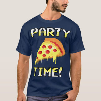Camiseta Hora da Festa de Pizza Pixelada Gráfica Trendy! Pr