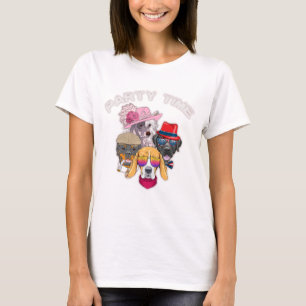 Camiseta Hora da festa Kawaii Engraçado Animais T-Shirt