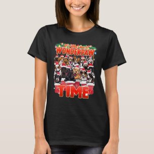 Camiseta Hora da Maravilha Cachorro de Fofinho Bonito Natal