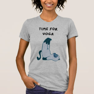 Camiseta Hora da t-shirt fofa do gato Yoga