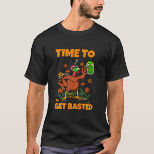Camiseta Hora Da Turquia Ficar Feliz Homens De Ação De Graç