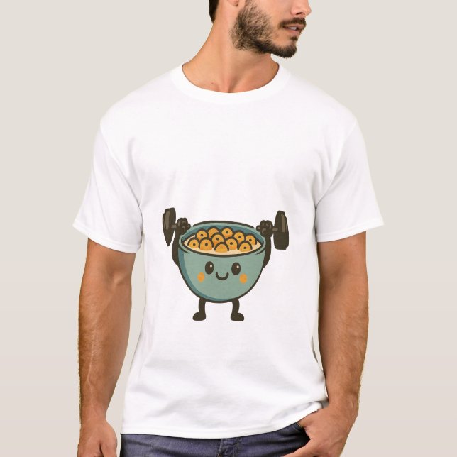 Camiseta Hora da Verdade - Treino de Academia com Cereal En (Frente)