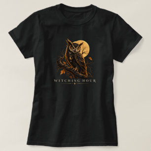 Camiseta Hora das Bruxas Coruja Gótica Halloween
