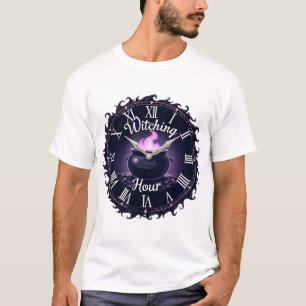 Camiseta Hora das Bruxas, Desenho de Relógio Encantado