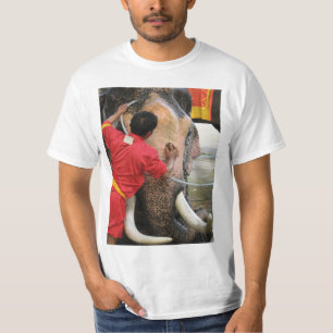 Camiseta Hora de Banho de Elefante... Ayutthaya, Tailândia