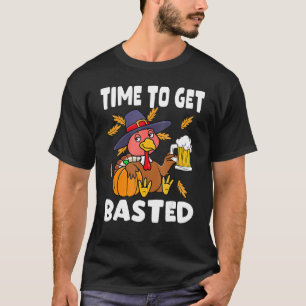 Camiseta Hora De Ficar Feliz Dia De Ação De Graças Aos Home