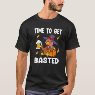 Camiseta Hora De Ficar Feliz Dia De Ação De Graças Aos Home