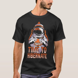 Camiseta Hora De Hibernar Astronauta Engraçado Relaxa Hib