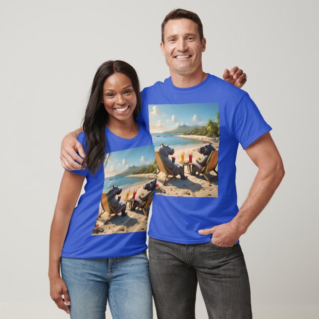 Camiseta Hora de Hippo: Coquetéis de Beachside e Bons Tempo (Unissex)