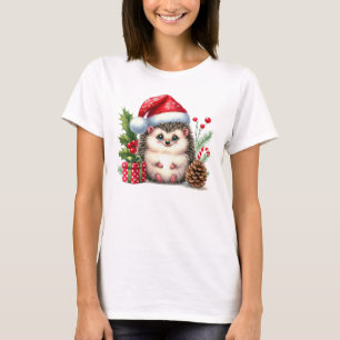 Camiseta Hora de Natal com ouriço de Natal