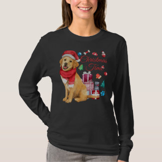 Camiseta Hora De Natal Para Um Ouro Bonito Retriever