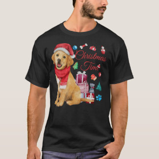 Camiseta Hora De Natal Para Um Ouro Bonito Retriever