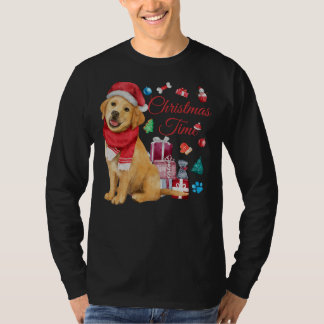 Camiseta Hora De Natal Para Um Ouro Bonito Retriever